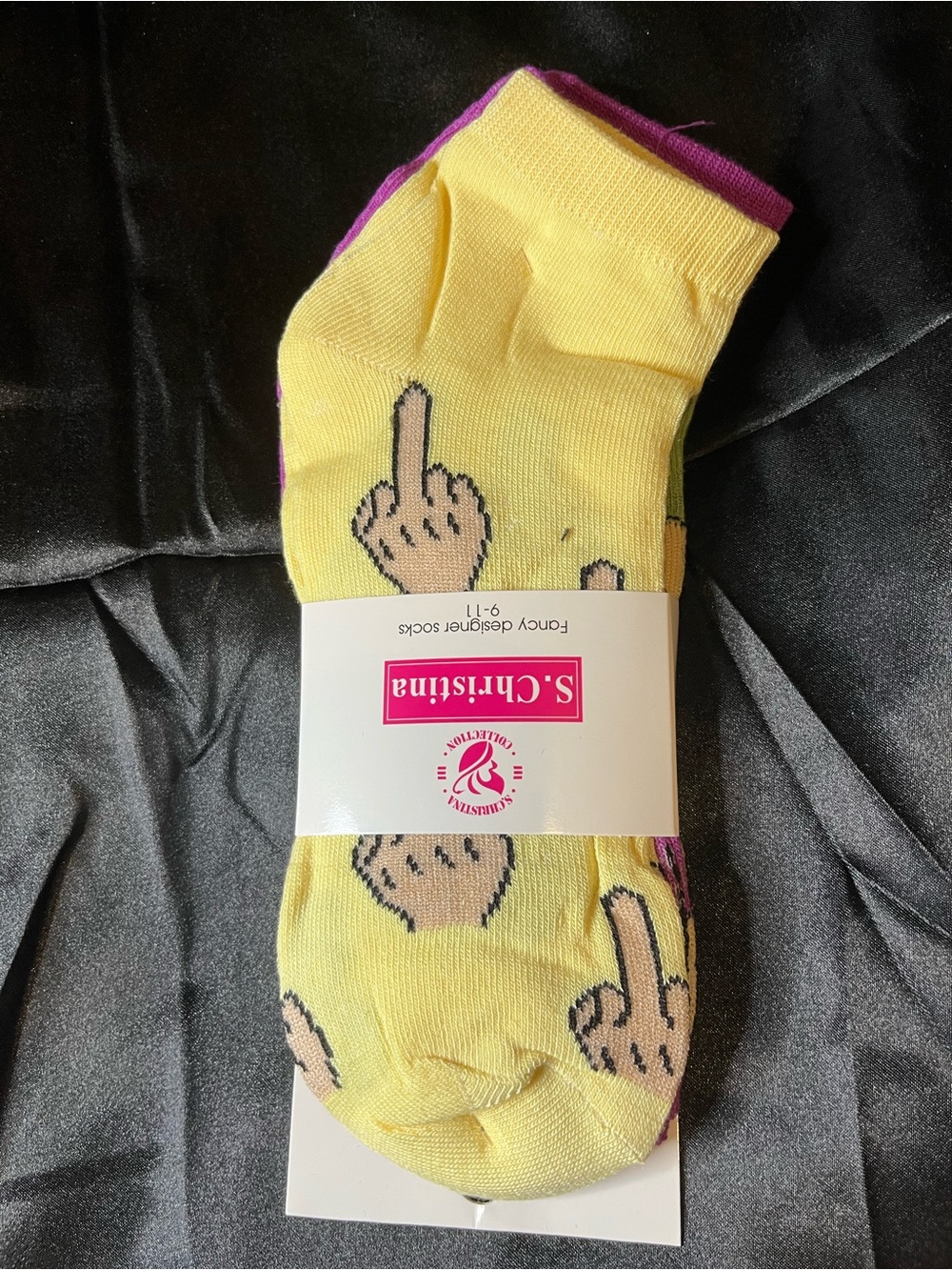 S. Christina Novelty Middle Finger Socks - 3 Pairs